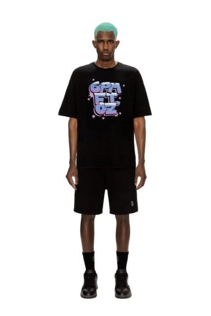 6pm Airbrush T Shirt Black